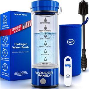 Hydrogen Water Bottle Generator Large Set - Water Ionizer Machine for Home - Molecular Hydrogen Water Machine with Glass Water Bottle, Pill Organizer, Cleaning Brush - Glass Hydrogen Water Generator