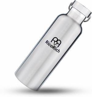 RicoRich Double Walled Vacuum Insulated Stainless Steel Sports Water Bottles,Travel Hydration Thermoses Bottle,BPA Free,26oz(750ml)(Silver)