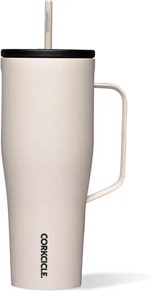 Corkcicle Cold Cup XL Insulated Tumbler with Handle, Lid, & Straw, Latte, 30 oz  Reusable Cupholder Friendly Water Bottle Keeps Drinks Cold 12hrs