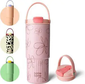 BOTTLE BOTTLE Insulated Water Bottle with Straw and Handle Stainless Steel Water Bottles for Car Sports Home Office and School 26oz Leak Proof