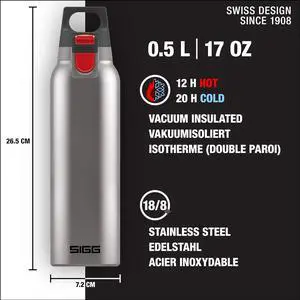 SIGG - Thermo Flask Hot & Cold ONE - Insulated Water Bottle - Tea Filter - Leakproof - BPA-Free - Stainless Steel - 17Oz