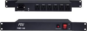 6 Outlet Horizontal 1U PDU Rack Mount Power Strips - Surge ProtectionAC 100-240V, 10/13A50-60HZ,Surge Protector Power Strip for Network Server Racks