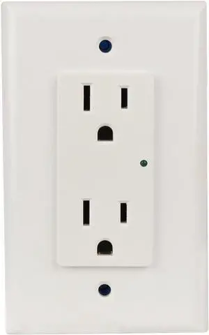 Element-Hz Power Series In-Wall Single Gang Surge Protector w/Retrofit Backbox, 1800 Joules, White