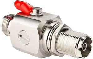 XRDS-RF UHF Coaxial Lightning Arrestor SO239 Socket Bulkhead UHF Female to Female Coaxial Connector for CB Ham Two-Way Radio Base Antennas