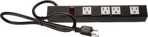 OT1043 Heavy Duty Metal Power Strip Surge Protector with Mounting Parts 4 outlets 3 Feet Power Cord