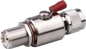 PL-259 Lightning Surge Protector UHF Lightning Arrestor PL259 Male to SO239 Female Bulkhead for CB Ham Base Antennas