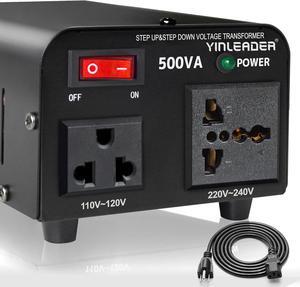 Yinleader 500W Voltage Transformer Power Converter(110V to 220V, 220V to 110V) Step Up/Down Converter 110/120 Volt - 220/240 Volt