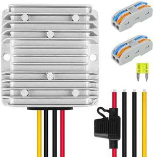 DC-DC 20A 240W 12V Converter 36V/ 48V Step Down to 12V DC Converter Voltage Regulator Reducer with Fuse Waterproof Module Transformer for Golf Cart Club Car Accessories
