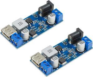UCTRONICS DC 9V 12V 24V to DC 5V 5A Buck Converter Module, 9-36V Step Down to USB 5V Transformer Dual Output Voltage Regulator Board [2 Pack]