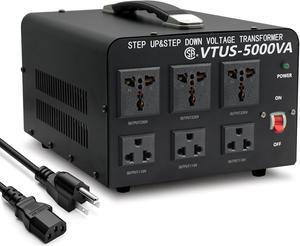 5000 Watt Voltage Converter Transformer - Heavy Duty Step Up/Down Convert from 110-120 Volt to 220-240 Volt and from 220-240 Volt to 110-120 Volt - Circuit Breaker Protection