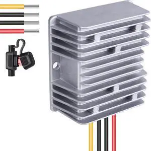 Golf Cart 48V to 12V Converter DC Voltage Buck Reducer Transformer Voltage Regulator IP68 with Fuse for Golf Cart Club Car (240W 20A)