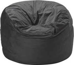 HABUTWAY Bean Bag Chair 3Ft Luxurious Velvet Ultra Soft Fur with High Rebound Memory Foam Bean Bag Chairs for Adults Plush Lazy Sofa with Fluffy Removable Sponge 3' (Grey)