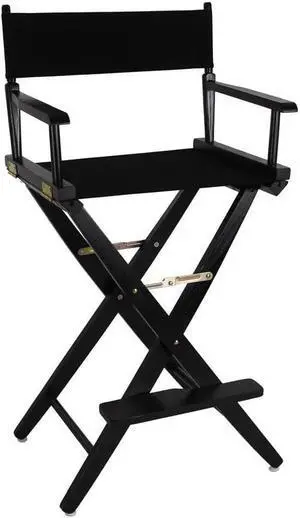 American Trails Extra-Wide Premium 30" Director's Chair Black Frame with Black Canvas, Bar Height