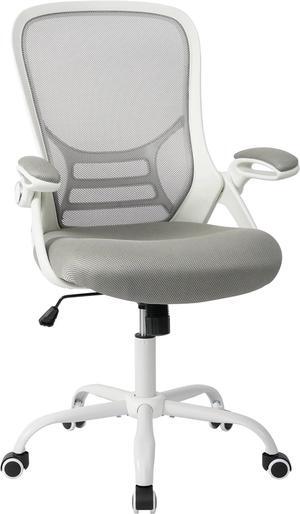 HYLONE Ergonomic White Office Chair Comfortable, Comfy Desk Chair Mesh Office Chair Comfortable Desk Chair Cute White Desk Chair Ergonomic Office Chair Task Chair