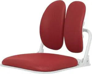 Made in Korea Dual-Backrests Ergonomic Floor Chair with Back Support - Meditation Chair, Floor Gaming Chair, Reading Chair, Floor Chairs for Adults, Foldable Chair (Red)
