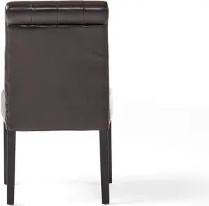 Christopher Knight Home Palermo Leather Tufted Dining Chairs, Brown(pack of 2)