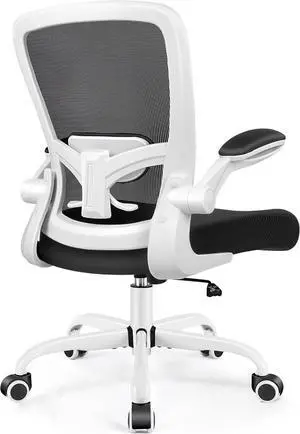FelixKing Office Chair, Ergonomic Desk Chair Breathable Mesh Chairs Adjustable High Back Lumbar Support Flip-up Armrests, Executive Rolling Swivel Comfy Computer Chairs Home Office White