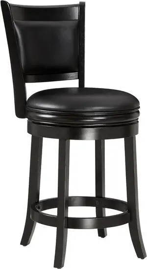 Ball & Cast Swivel Counter Height Barstool 24 Inch Seat Height Black Set of 1