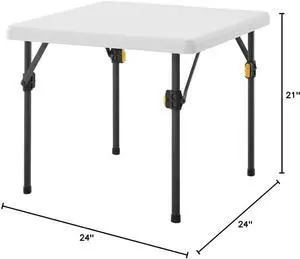 Living & More 24inch Kids Square Folding Table, Light Weight, No Assembly, Toddler