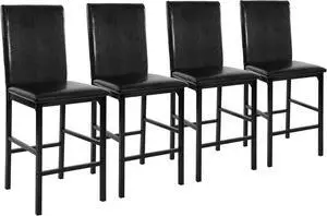 Homelegance Tempe Dining Counter Height Chair (Set of 4), Faux Leather, Dark Brown