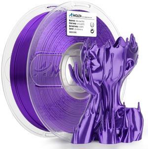 AMOLEN Silk PLA 3D Printer Filament, Shiny Silk Purple PLA Filament 1.75mm, 3D Printing PLA Filament for Most FDM 3D Printer, 1kg Spool(2.2lbs)