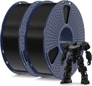 SUNLU PETG Filament 1.75mm Bundle, Less Stringing and Good Layer Adhesion PETG 3D Printer Filament, Individually Vacuum Packed, 2kg in Total, 1kg per Spool, PETG 2 Pack, Black+Black
