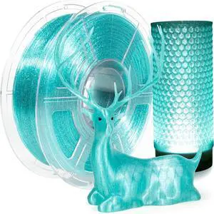 IEMAI Glitter Clear PETG Filament 1.75mm Sky Blue 1KG, Sparkly Transparent Finish 3D Printer Filament Easy to Print for Lampshades, Home Decor & DIY Models IEMAI Glitter Clear PETG Filament 1.75mm Sky Blue 1KG, Sparkly Transparent Finish 3D Printer Filament Easy to Print for Lampshades, Home Decor & DIY Models