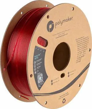 Polymaker PETG Filament 1.75mm, 1kg Strong PETG 3D Printer Filament Translucent Red - PolyLite PETG Red 3D Printing Filament 1.75mm, Dimensional Accuracy +/- 0.03mm, Print with Most 3D Printers