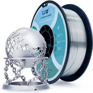 ZIRO PLA 3D Printer Filament, Silky Silver PLA Filament 1.75mm 1KG/2.2lbs Spool, Shiny Shine 3D Printing Material, Metal Metallic 3D Filament, Dimensional Accuracy +/- 0.03 mm
