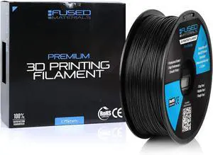 Black PLA 3D Printer Filament - 1kg Spool, 1.75mm, Dimensional Accuracy +/- 0.03 mm, (Black)