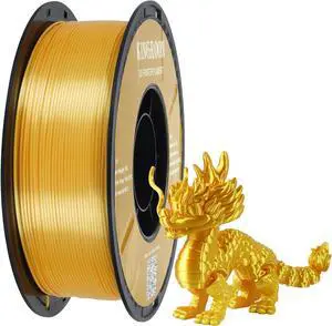 Kingroon Silk PLA 3D Printer Filament, Dimensional Accuracy +/- 0.03 mm, 1 kg Spool(2.2lbs), PLA Shiny Filament 1.75 mm (Gold)