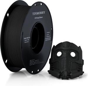 Carbon Fiber PLA Filament 1.75mm, TINMORRY PLA-CF 3D Printing Filament, Highly Compatible with Bambu FDM 3D Printer, 1 KG 1 Spool, Black