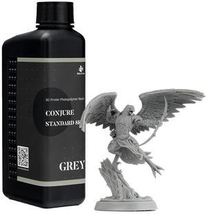 1KG 3D Printing Resin Conjure Standard Resin, Upgraded High Precision 405nm Standard UV Light Curing Photopolymer Fast Curing Resin for LCD/DLP/MSLA 3D Printer (Slate Grey, 1kg)