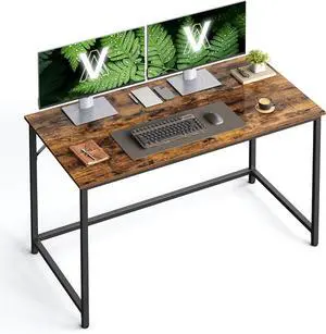 VASAGLE Computer Desk, Gaming Desk, Home Office Desk, for Small Spaces, 23.6 x 47.2 x 29.9 Inches, Industrial Style, Metal Frame, Rustic Brown and Black ULWD039B01