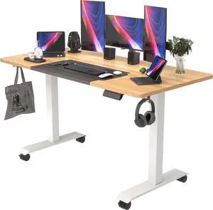 Marsail Glass Electric Standing Desk - 40" X 24" Tempered Glass Top, 4 Preset Heights, Built-In Drawer | Ergonomic Sit-Stand Desk For Home Office