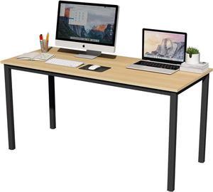 SDHYL 63 inches Modern Computer Desk X-Large Computer Desk for Studio Table, Home Office Desk/Workstation, Dining Table, Meeting Desk, Large Study Desk, Oak, S7-GCP2AC3-160TB