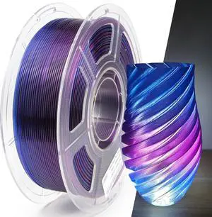 3D Printer PETG Filament Transparent 1.75mm High Light Transmittance 3D Printing Filament,Print Speed 30-600mm/s PETG Filament,Transparent Blue Purple 3D Printer Filament 1KG