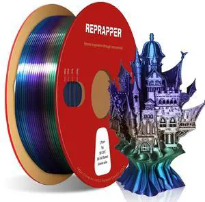 RepRapper Universe Rainbow PLA Filament, Shiny Multicolor Silk PLA 1.75 mm Filament (+-0.03 mm), Sparkle Fast Change Multi-color1 kg 3D Printer Filament for 3D Printer