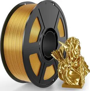 Gold Silk PLA Filament 1.75mm, High Gloss PLA 3D Printer Filament Low Warp & Clog-Free, Dimensional Accuracy +/- 0.03mm, 1kg(2.2lb), Fits for Most FDM 3D Printers
