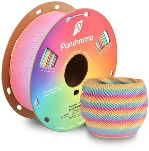 Polymaker Panchroma Satin Rainbow PLA 3D Printer Filament 1.75mm, Gradient Rainbow PLA Filament 1.75 Satin Surface 1kg - Panchroma Multicolor PLA 3D Printing Filament