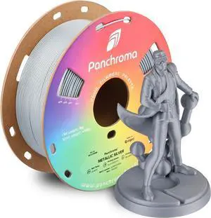 Polymaker Panchroma Metallic PLA Filament, Metallic Silver 1.75mm 3D Printing Filament, 3D Printer PLA Filament, Fit Most FDM 3D Printers, 1kg Spool (2.2lbs)