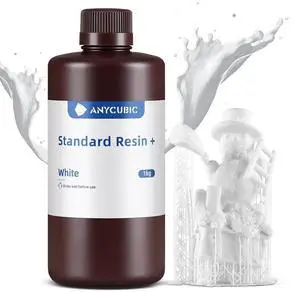 ANYCUBIC Upgraded Standard 3D Printer Resin, 405nm SLA Fast UV-Curing Resin, High Precision & Rapid Photopolymer for 8K Capable LCD/DLP/SLA 3D Printing (White, 1000g)