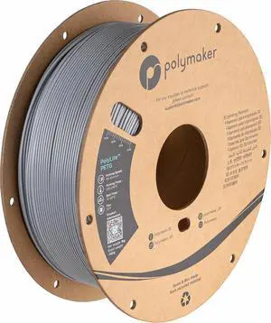Polymaker PETG Filament 1.75mm, 1kg Strong PETG 3D Printer Filament Grey - PolyLite PETG Grey 3D Printing Filament 1.75mm, Dimensional Accuracy +/- 0.03mm, Print with Most 3D Printers