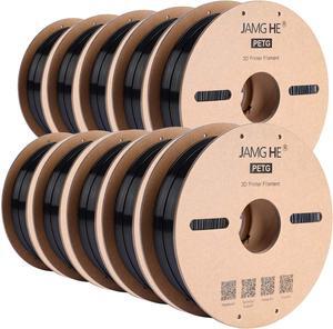 PETG Filament for 3D Printer, JAMG HE 1.75mm 1KG Precision +/- 0.02 mm PETG Filament Spool for 3D Printing Refills (10Black)