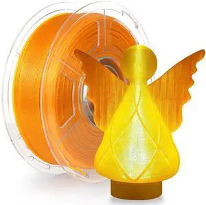 iSANMATE 3D Printer Filament, Transparent Glitter Orange PLA Filament 1.75 mm, 3D Printing Filament 1KG/2.2lb