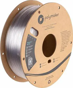 Polymaker PETG Filament 1.75mm, 1kg Strong PETG 3D Printer Filament Clear - PolyLite PETG Transparent 3D Printing Filament 1.75mm, Dimensional Accuracy +/- 0.03mm, Print with Most 3D Printers