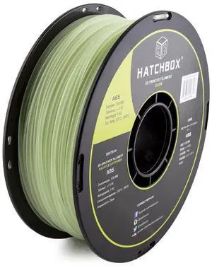 HATCHBOX ABS 3D Printer Filament, Dimensional Accuracy +/- 0.05 mm, 1 kg Spool, 3.00 mm, Glow in The Dark