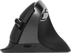 DeLUX Wireless Vertical Mouse, Small Silent Ergonomic Mouse with BT 5.2 and USB Receiver, 6 Buttons and 4000 DPI, Rechargeable Mouse for Carpal Tunnel (M618mini-Iron Gray)