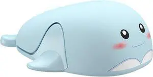 CHUYI Cute Animal Dolphin Shape Wireless Silent Mouse Frosted Cartoon Portable Travel Mute 1600DPI Novelty Optical Unique Cordless Quiet Mice for Computer Laptop PC Gift (1 Pack-Light Blue)