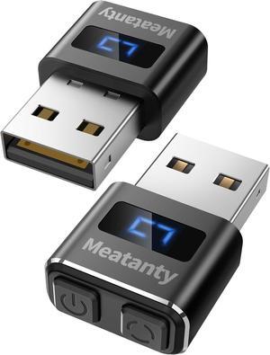 Meatanty 2Pcs Metal Tiny Mouse Jiggler, USB Mouse Mover Undetectable, Automatic Shaker with Separate Mode and ON/Off Buttons, Mouse Moving Device Screen, Wiggler Giggler Keep Computer/PC/Laptop Awake